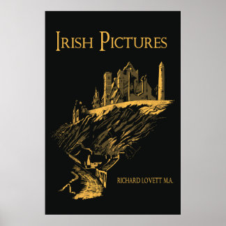 Poster Vetor Art Rock of Cashel Ireland, cobrir de livros