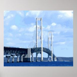 Poster Vetor da ponte de Mackinac