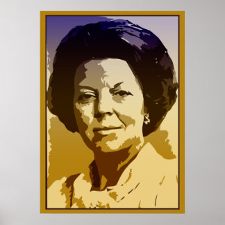 Poster Vetor pop art Beatrix dos Países Baixos