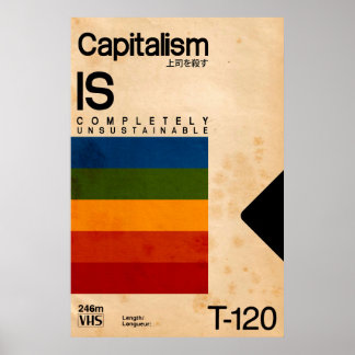 Poster VHS Retro Vaporwave Anticapitalismo de Paródia Pos