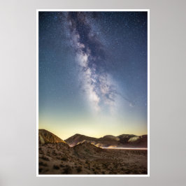 Poster Via Láctea Sobre a Arte Noturna das Montanhas do D