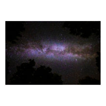 Via Látea com a silhueta das árvores