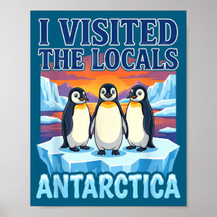 Poster Viagem à Antártica Souvenir Pinguim Expedição