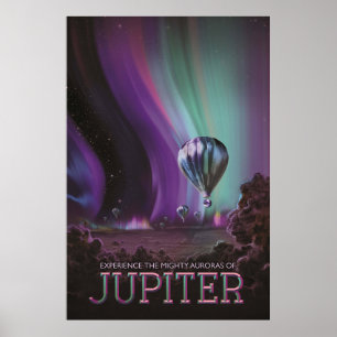 Poster Viagem a Júpiter de Balão de Ar Quente sob as Luze