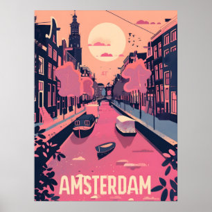 Poster Viagem Ad Art de Amsterdã