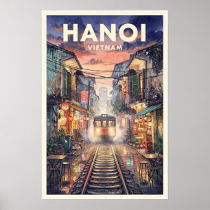 Poster Viagem Antiga Hanoi Vietnã