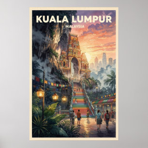 Poster Viagem Antiga Kuala Lumpur Malásia