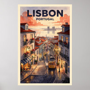 Poster Viagem Antiga Lisboa Portugal