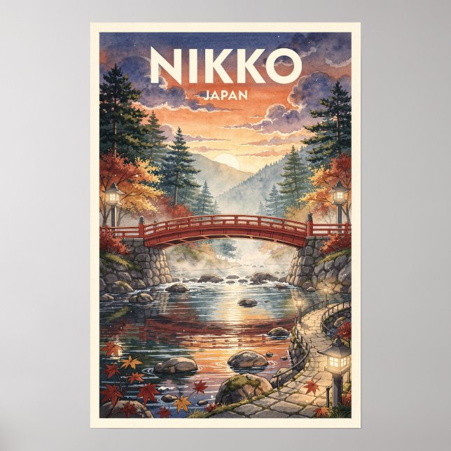 Poster Viagem Antiga Nikko Japão (Frente)
