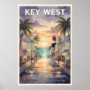 Poster Viagem Antiga para Key West Flórida
