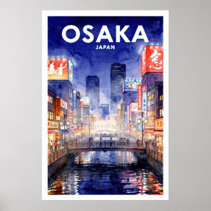 Poster Viagem Antiga para Osaka Japão