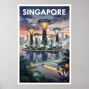 Poster Viagem Antiga por Singapura