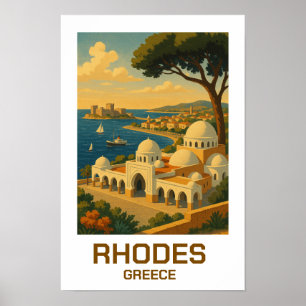 Poster Viagem Antiga Rodes Grécia