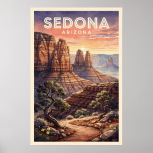 Poster Viagem Antiga Sedona Arizona