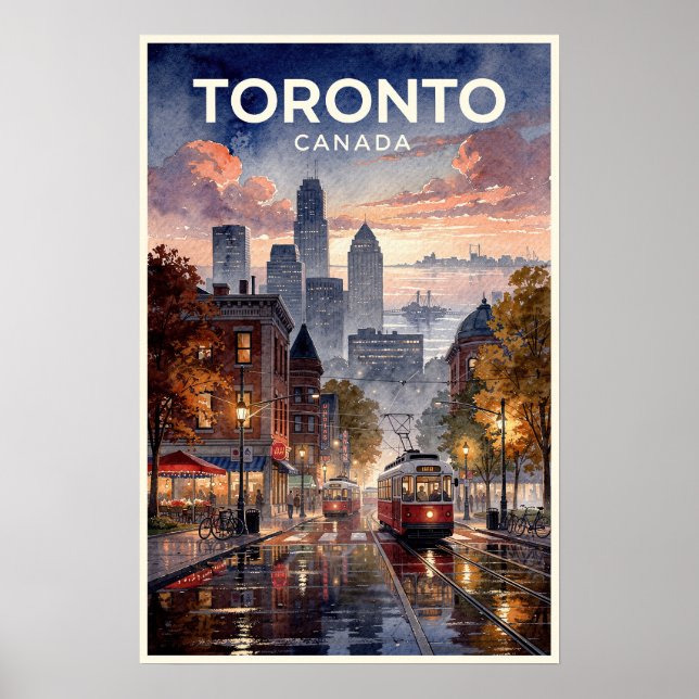 Poster Viagem Antiga Toronto Canadá (Frente)