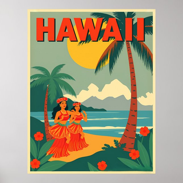Poster Viagem ao Havaí Antigo (Frente)