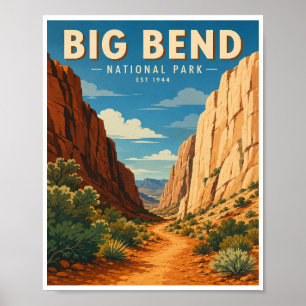 Poster Viagem ao Parque Nacional Big Bend Antigo