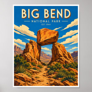 Poster Viagem ao Parque Nacional Big Bend Antigo