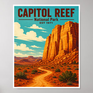Poster Viagem ao Parque Nacional Capitol Reef Antigo