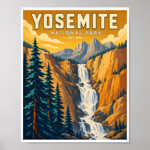 Poster Viagem ao Parque Nacional de Yosemite Antigo