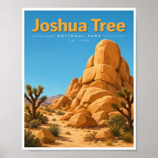 Poster Viagem ao Parque Nacional Joshua Tree Antigo