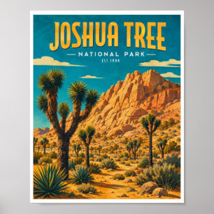 Poster Viagem ao Parque Nacional Joshua Tree Antigo