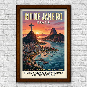 Poster Viagem ao Rio de Janeiro, Brasil dos anos 60
