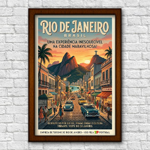 Poster Viagem ao Rio de Janeiro, Brasil dos anos 60