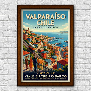 Poster Viagem ao Valparaíso, Chile dos anos 60