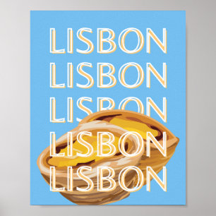 Poster Viagem Art de Lisboa, Azul, Portugal