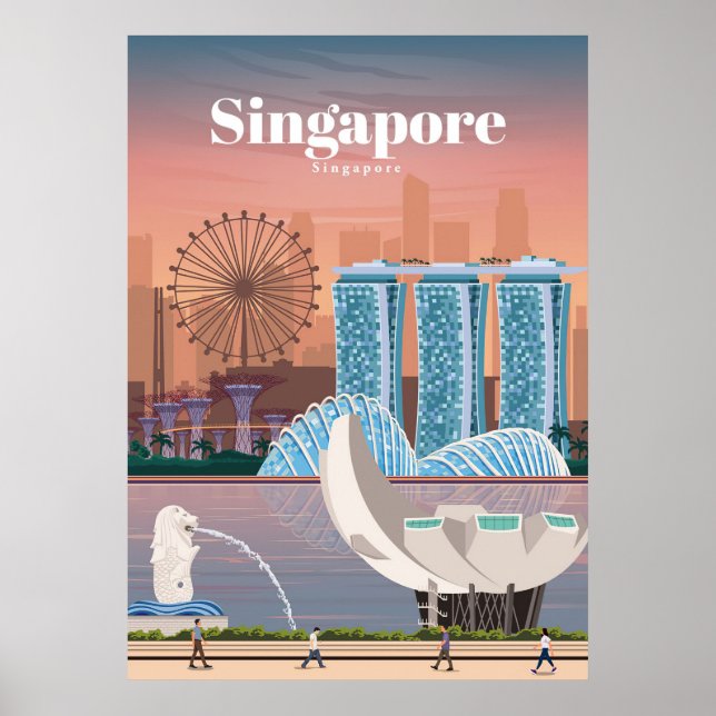 Poster Viagem Art Viagem Para Singapura (Frente)