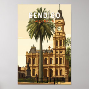 Poster Viagem Art Vintage da Austrália de Bendigo