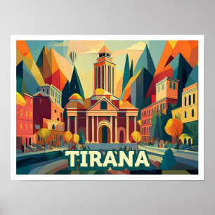 Poster Viagem artística de Tirana Albânia