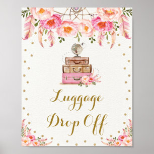 Poster Viagem Boho Senhorita para Senhora Floral Entrega