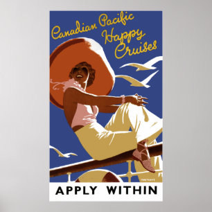 Pôster Viagem canadense da linha de cruzeiros do vintage