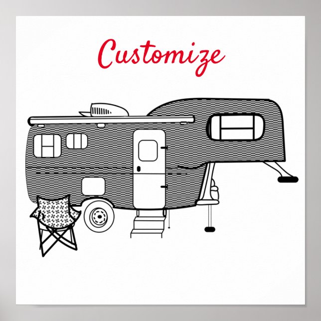 Poster Viagem clássico do reboque do caravana Thunder_Cov (Frente)