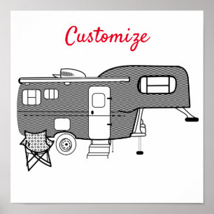 Poster Viagem clássico Trailer Caravan Thunder_Cove