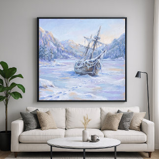 Poster Viagem Congelada - Paisagem Estilo Impressionista