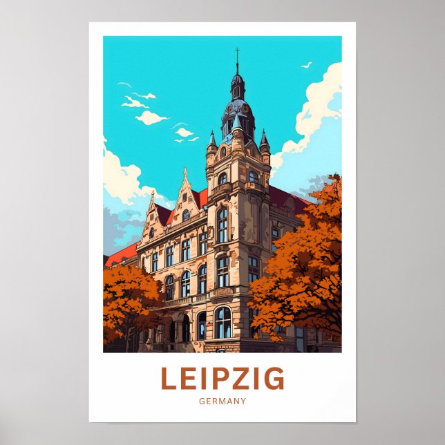 Poster Viagem da Alemanha de Leipzig (Frente)
