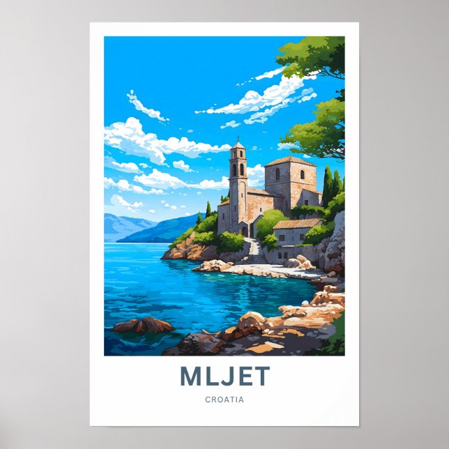 Poster Viagem da Croácia Mljet (Frente)