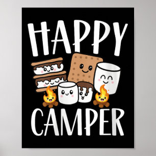 Poster Viagem da Equipe de Acampamento Feliz Kawaii Smore