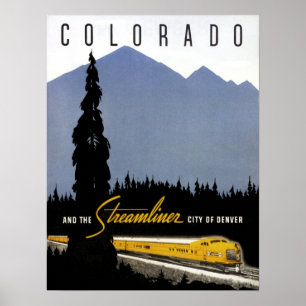 Poster Viagem da estrada de ferro de Denver Colorado do