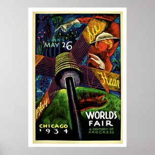 Poster Viagem da Feira Mundial de Chicago, 1934