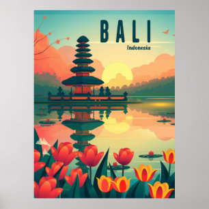 Poster Viagem da Indonésia Bali