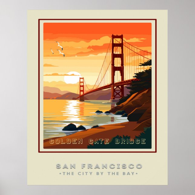 Poster Viagem da ponte Ouro de San Fran (Frente)