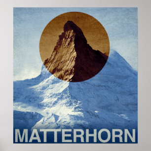 Poster Viagem da suiça de Matterhorn do vintage