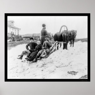 Pôster Viagem da "troikca" em Rússia 1880