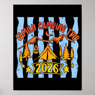 Poster Viagem de acampamento familiar correspondente 2026