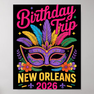 Poster Viagem de Aniversário Nova Orleans 2026 Combinando