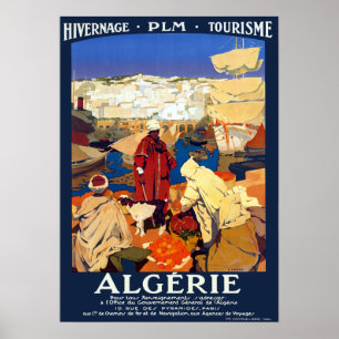 Poster Viagem de Argélia do vintage
